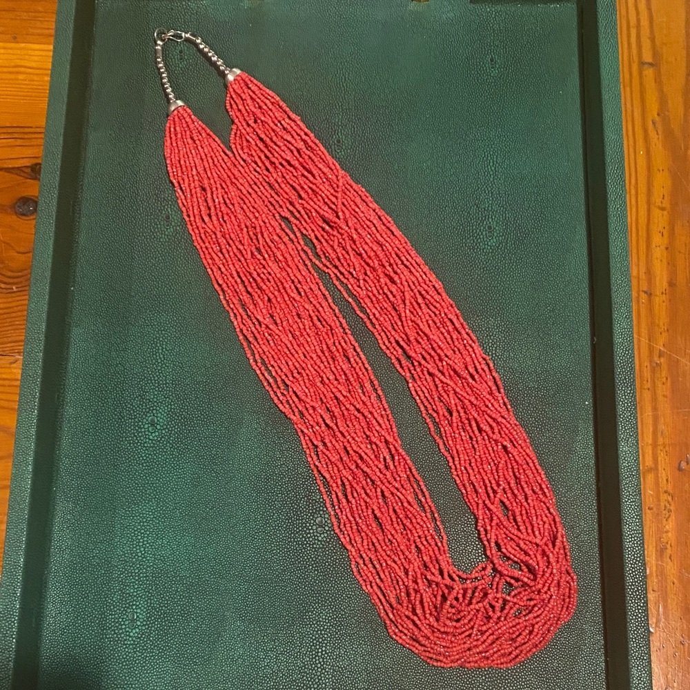 Elegant Red Beaded Necklace